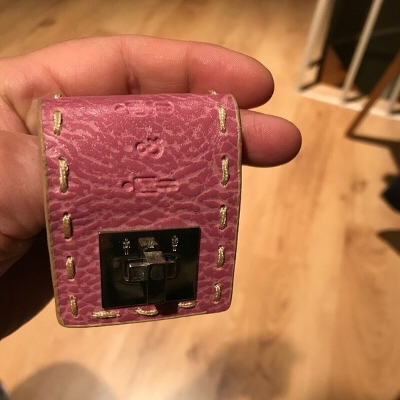 Pink Distressed Vegan Leather Wrap Cuff Bracelet - Picture 5 of 8